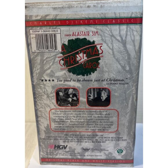 A Christmas Carol VHS Starring Alastair Sim Black & White Version 1996 Clamshell - Picture 3 of 6